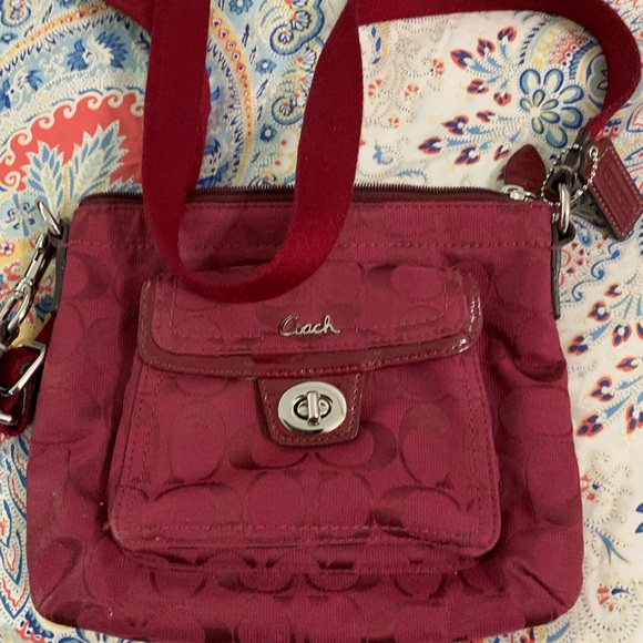 Coach Burgundy Crossbody Bag - Picture 1 of 2